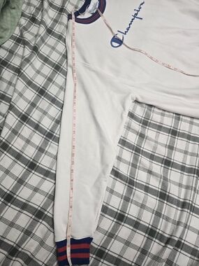 Champion White Crewneck Sweatshirt with Blue Script